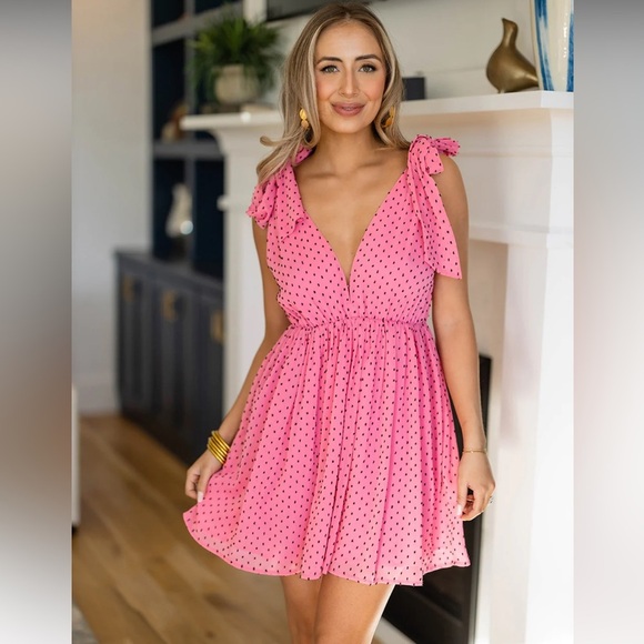 NEW Buddy Love MELANIE TIE-SHOULDER MINI DRESS - MINNIE - Picture 6 of 7